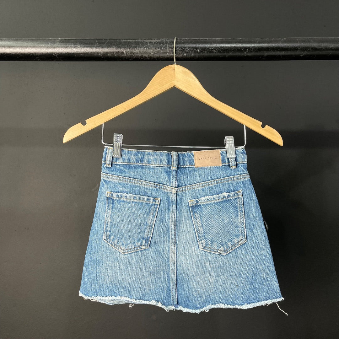 ZARA  Pollera Mini  Azul  Talle 6