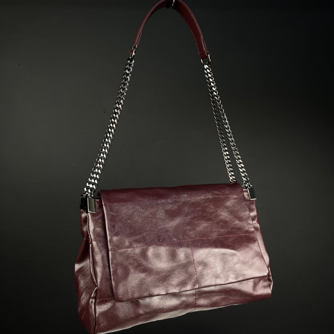 ZARA Cartera Bordeaux Talle Unico
