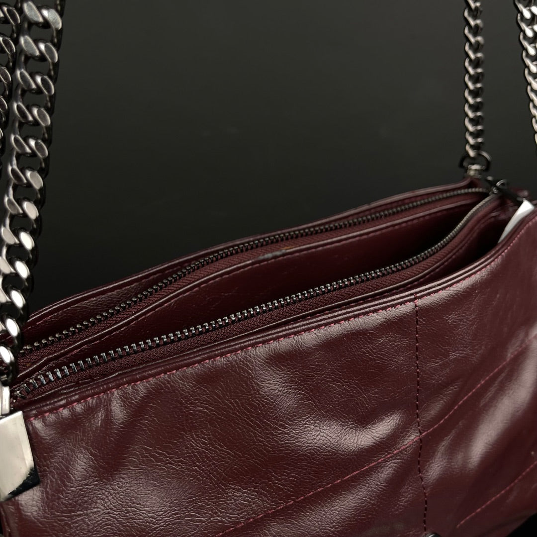 ZARA Cartera Bordeaux Talle Unico