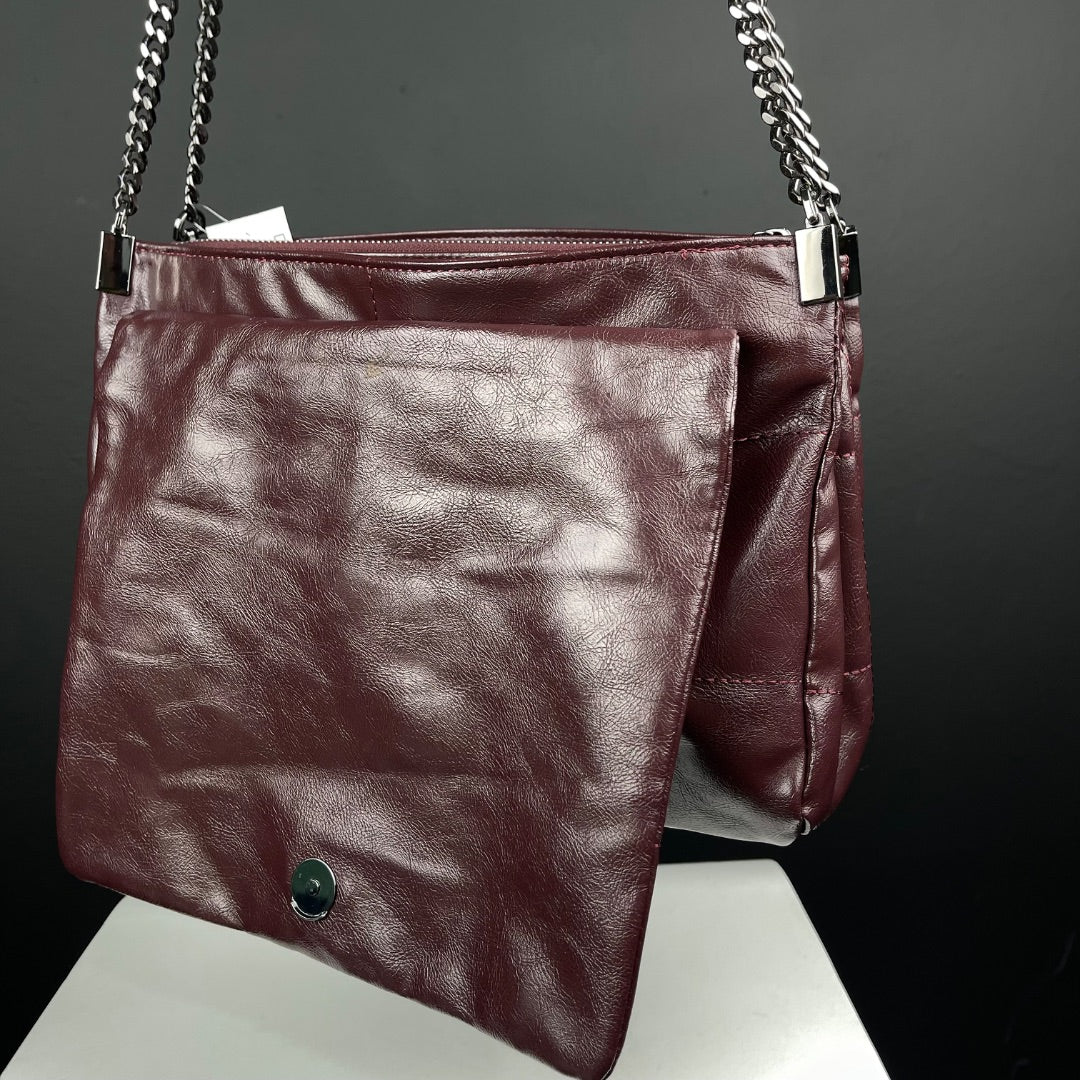 ZARA Cartera Bordeaux Talle Unico