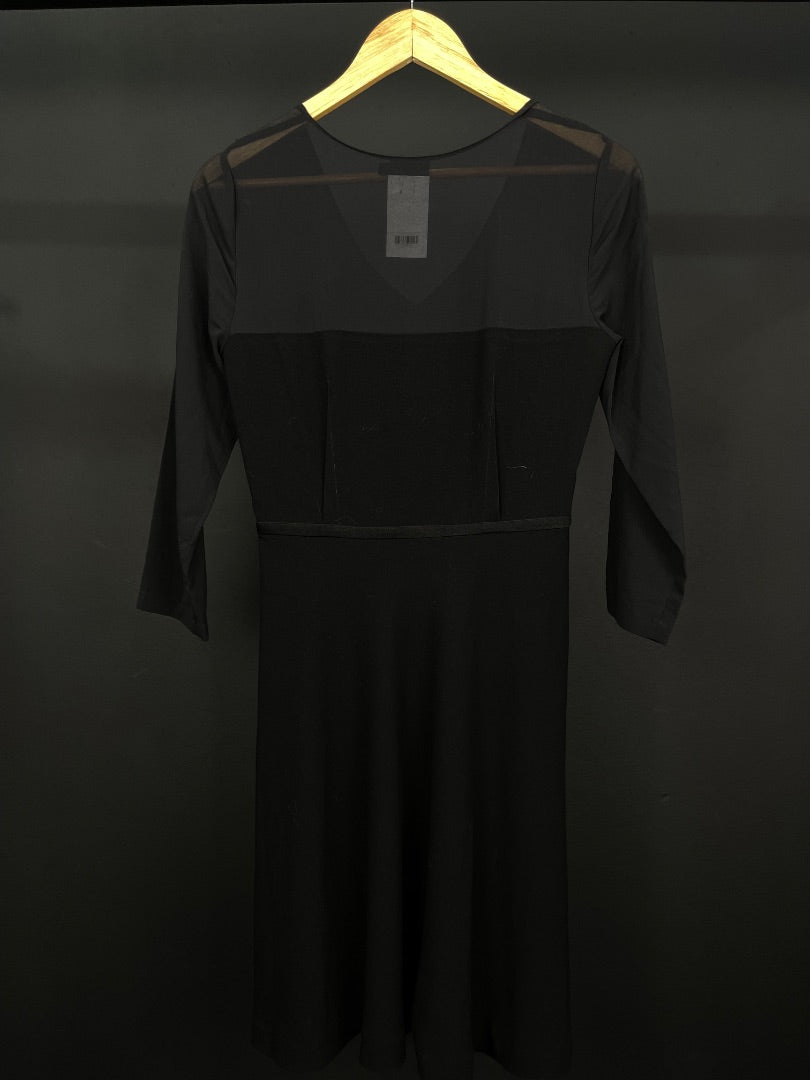 DKNY Vestido Manga Larga Negro Talle 2