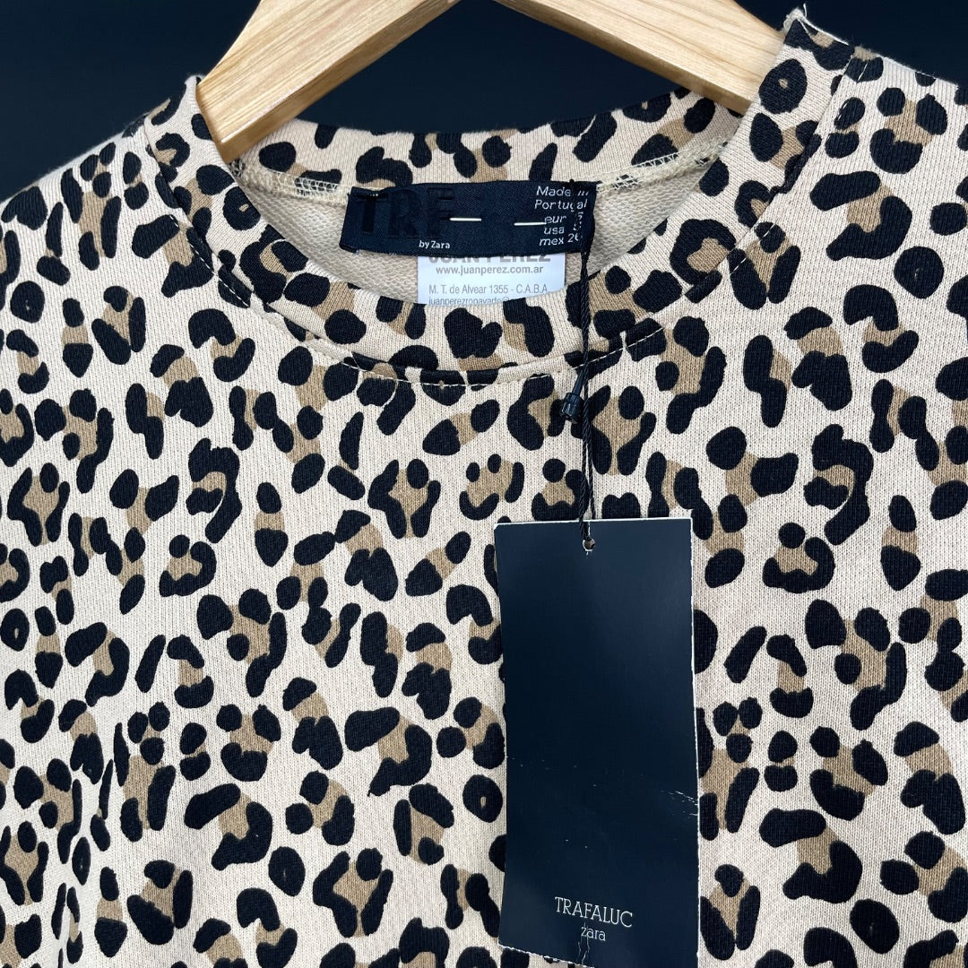 ZARA Vestido Manga Larga Varios  Animal Print Talle S