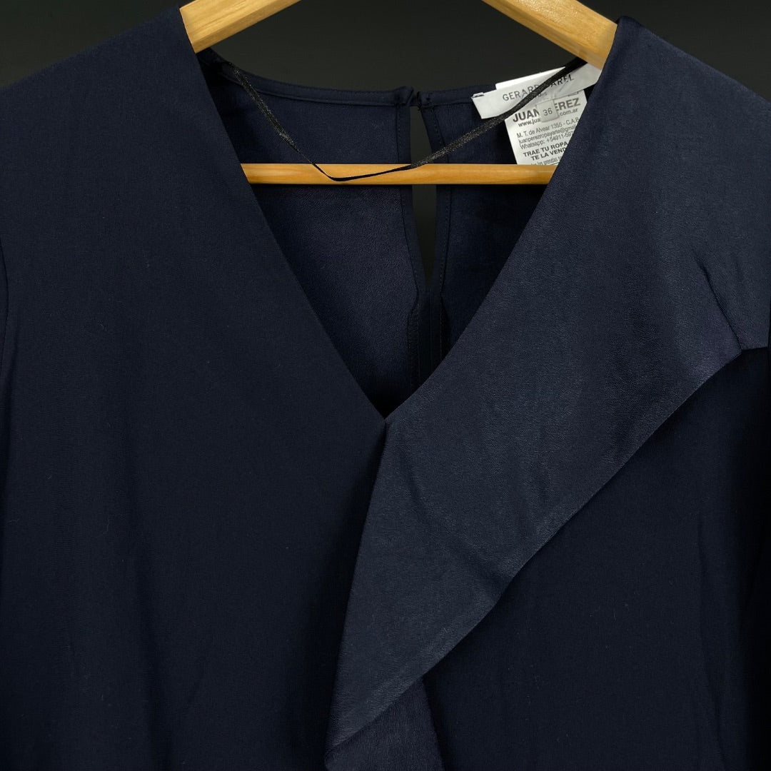 GERARD DAREL Blusa Manga Larga Azul Talle 36