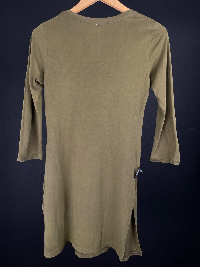 UNIQLO Vestido Manga 3/4 Verde Talle XS