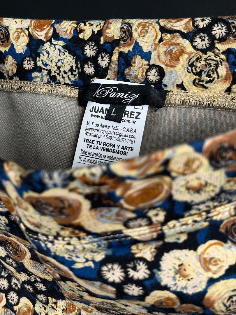 PANIZ Pantalon Calza Varios Floral Talle L