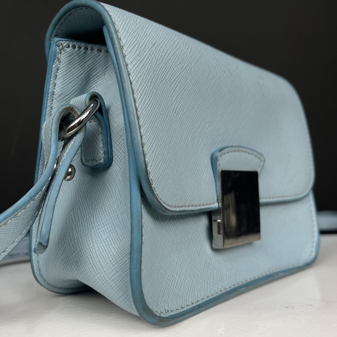 ZARA  Cartera  Celeste  Talle Unico