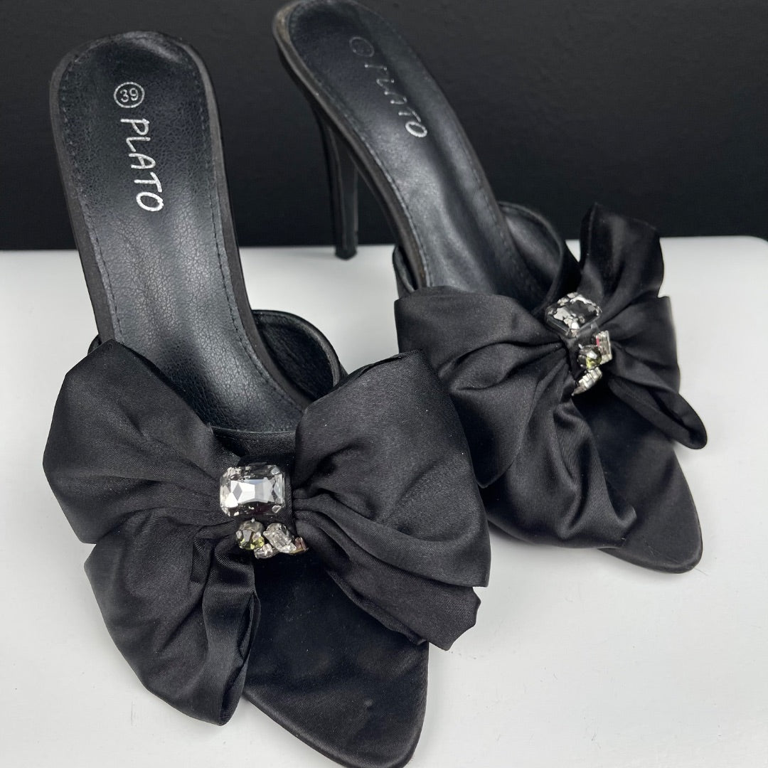 PLATO Taco Alto Fino Negro Talle 39