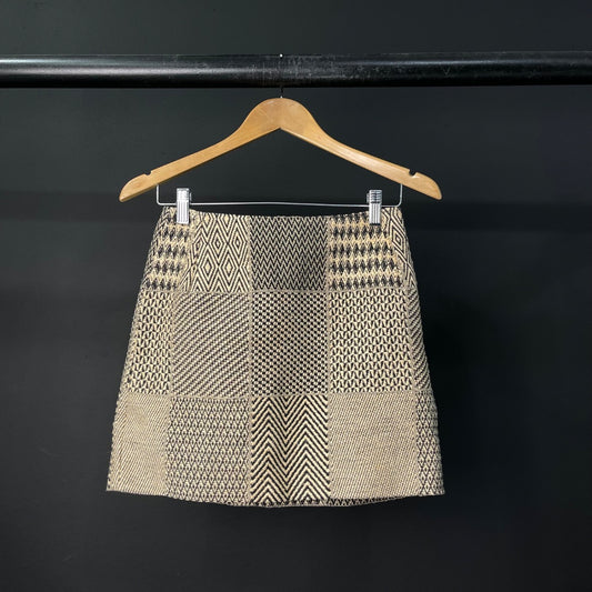 SIN MARCA Pollera Mini Varios Beige Y Negro Talle S