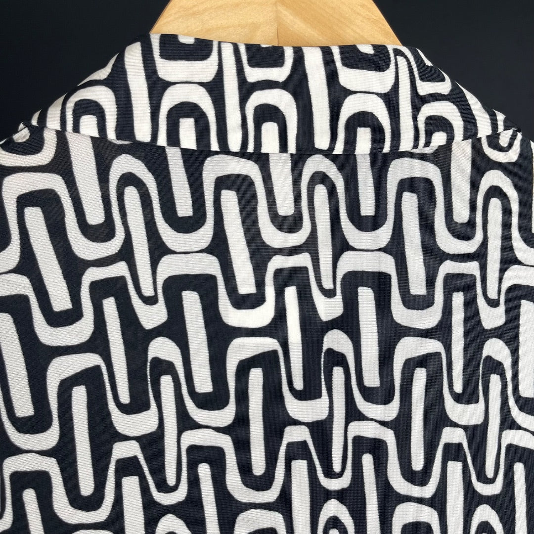 VIA MASINI Camisaco Beige Y Negro Talle 44
