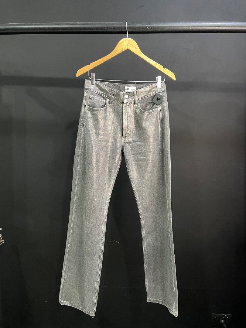 ZARA Pantalon Jean Gris Talle 36