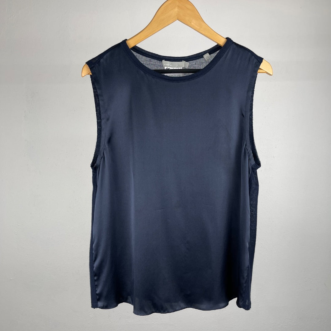 VINCE Blusa Sin Mangas Azul Talle M