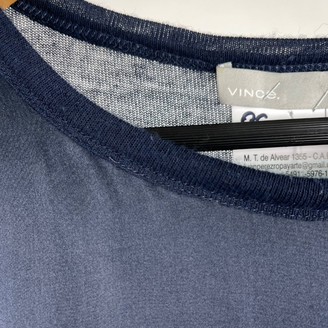 VINCE Blusa Sin Mangas Azul Talle M