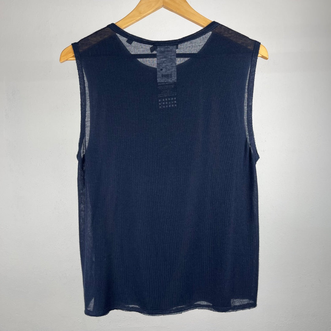 VINCE Blusa Sin Mangas Azul Talle M