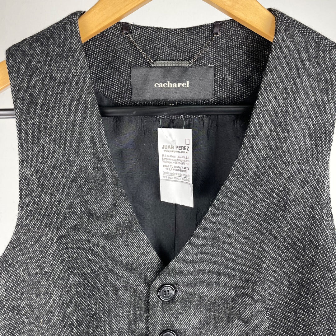 CACHAREL Chaleco Corto Gris Talle L