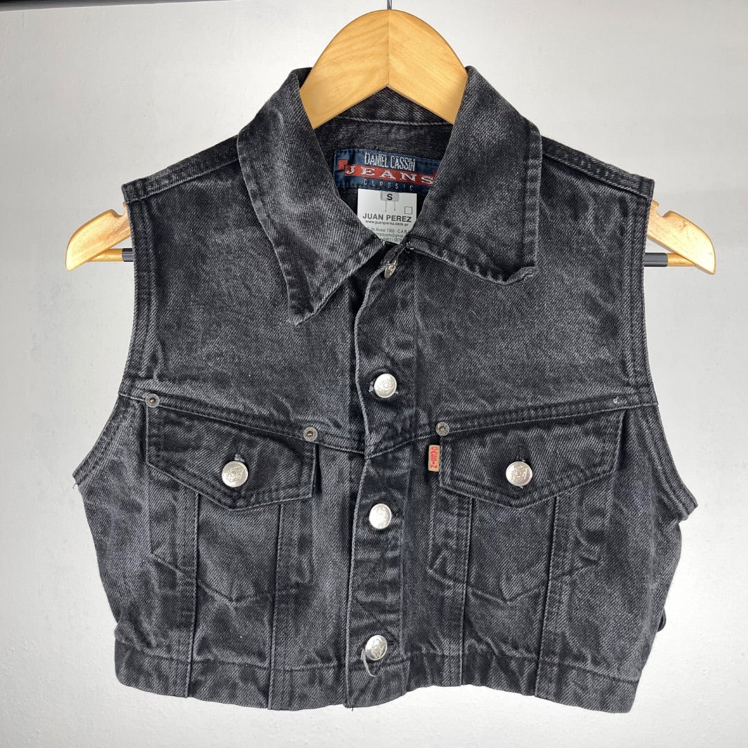 DANIEL CASSIN Chaleco Corto Negro Talle S