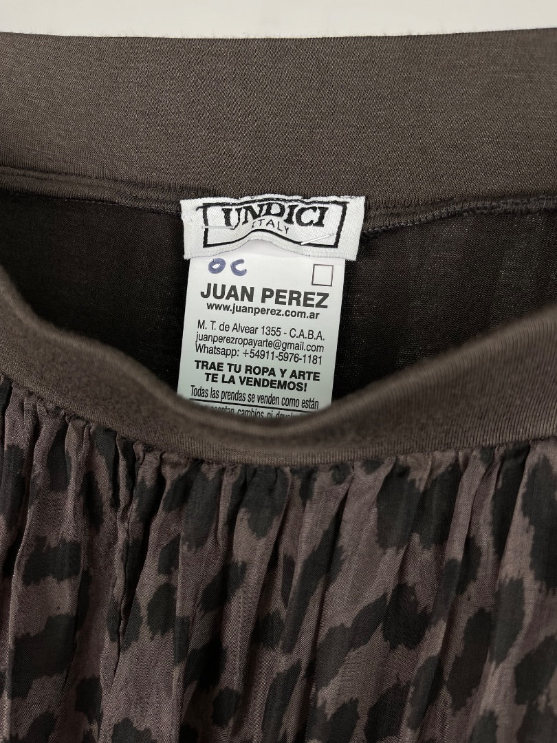 UNDICI Pollera Larga Varios  Animal Print Talle L