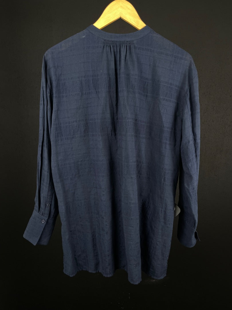 VINCE Blusa Manga Larga Azul Talle S