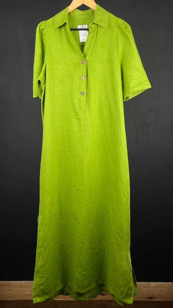 PANTHAI Vestido Manga Corta Verde Talle M