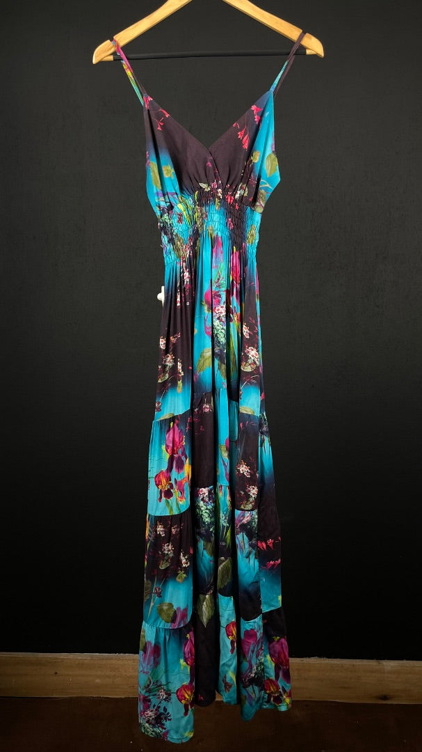 SIN MARCA Vestido Sin Manga Varios Floral Talle 44