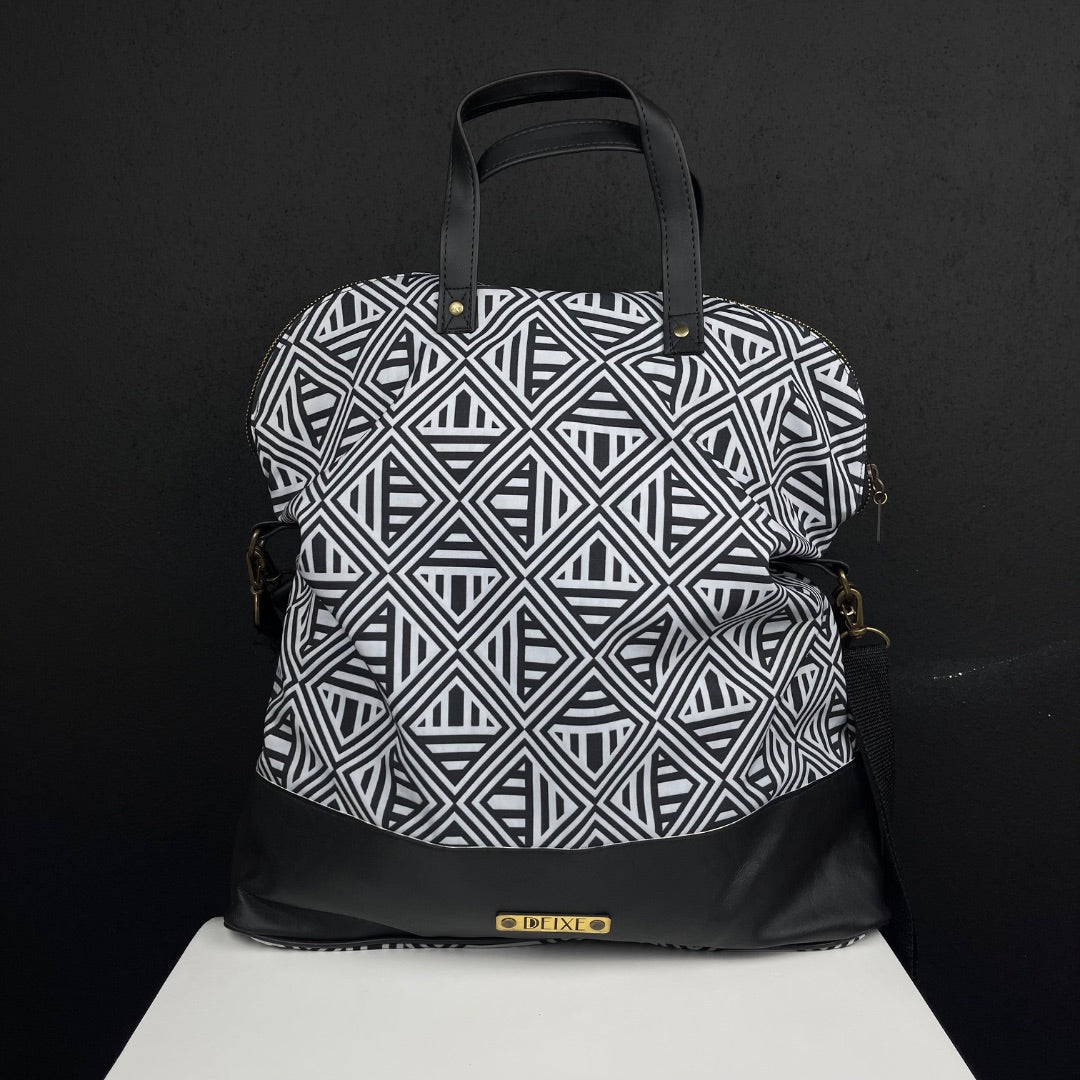 DEIXE Bolso Gris y Negro Talle Unico