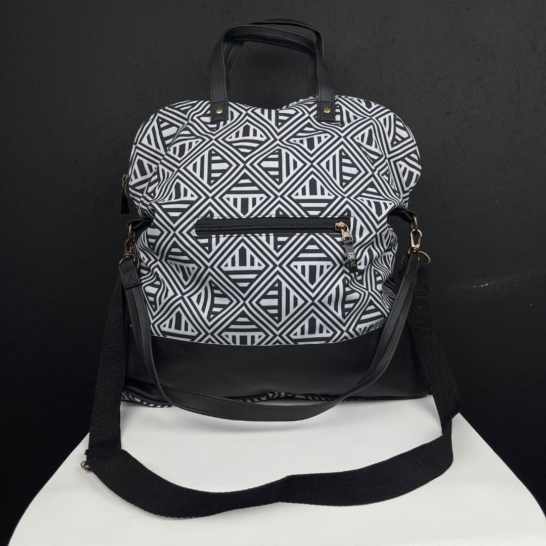 DEIXE Bolso Gris y Negro Talle Unico
