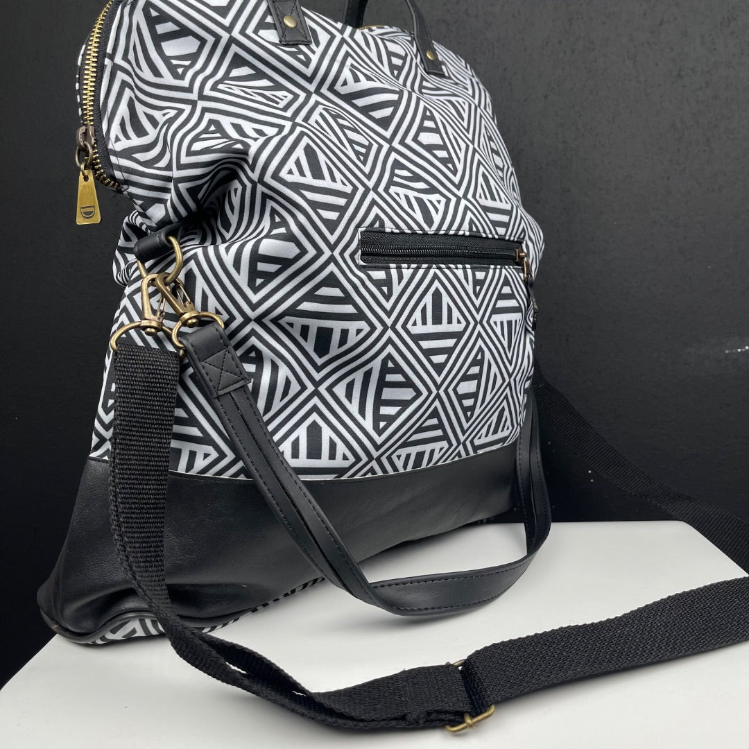 DEIXE Bolso Gris y Negro Talle Unico