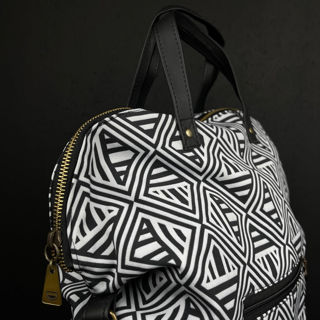 DEIXE Bolso Gris y Negro Talle Unico