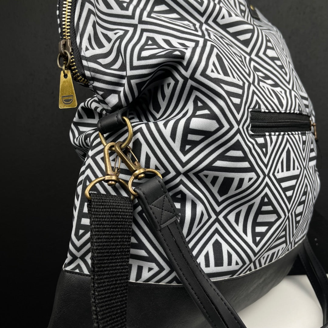 DEIXE Bolso Gris y Negro Talle Unico