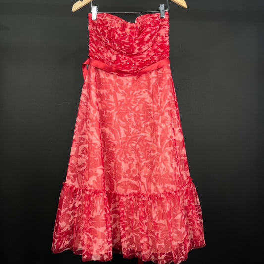 BCBG Vestido Strapless Rojo Talle M