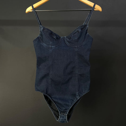 AMERICAN APPAREL Body Sin Manga Azul Talle M