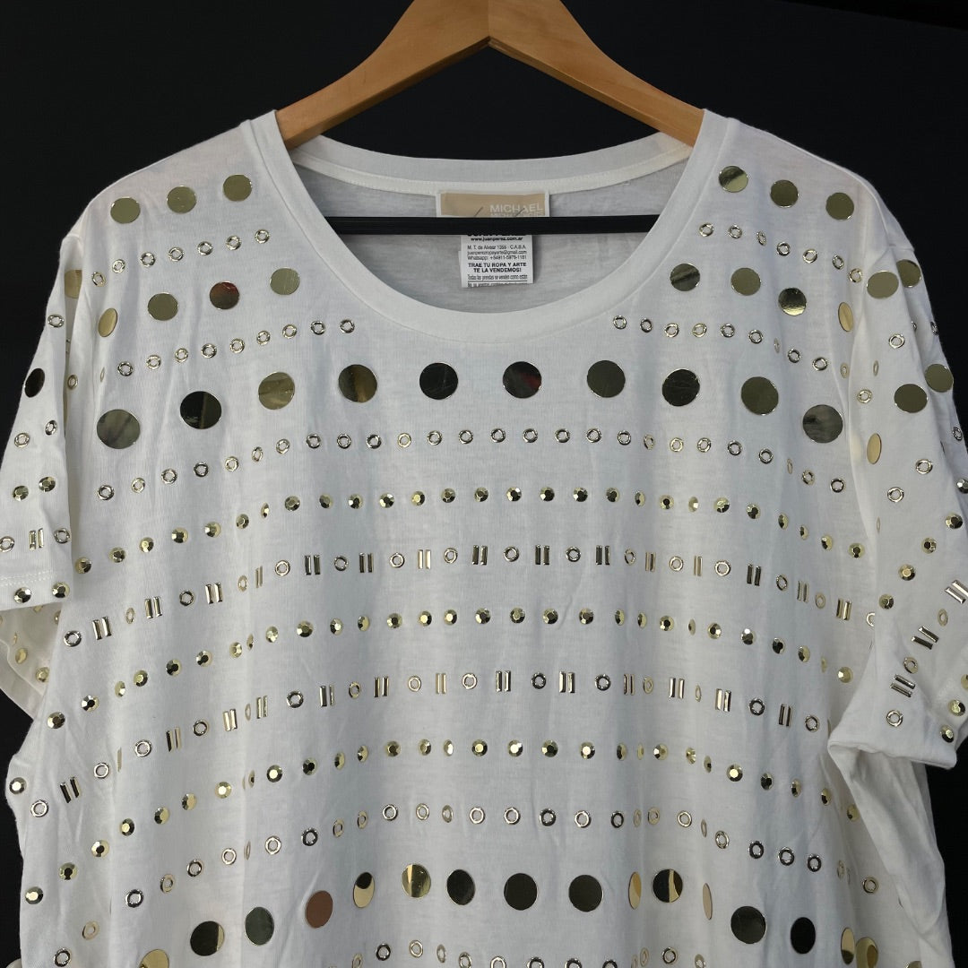MICHAEL KORS Remera Manga Corta Blanco Talle 46