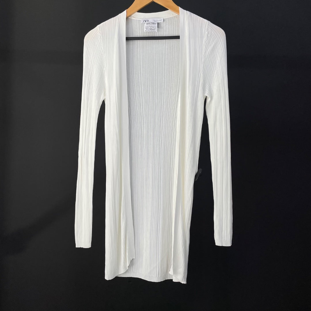 ZARA Sweater Abierto Blanco Talle S