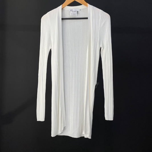 ZARA Sweater Abierto Blanco Talle S