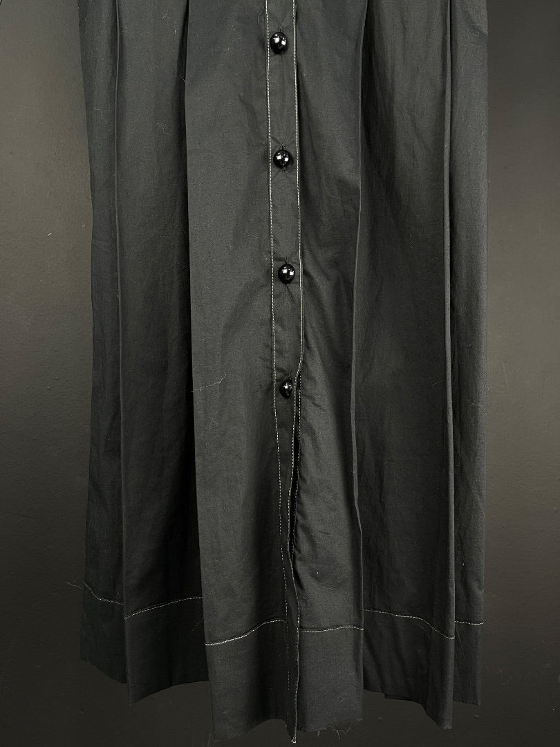 CACHAREL Vestido Manga 3/4 Negro Talle S