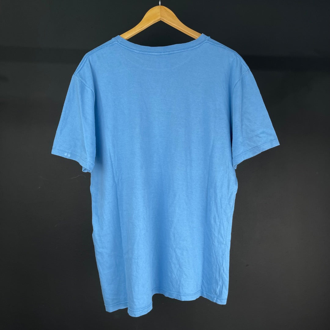 SIN MARCA Remera Manga Corta Celeste Talle XL