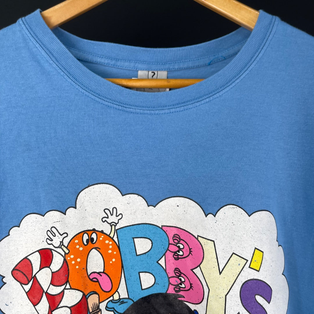SIN MARCA Remera Manga Corta Celeste Talle XL