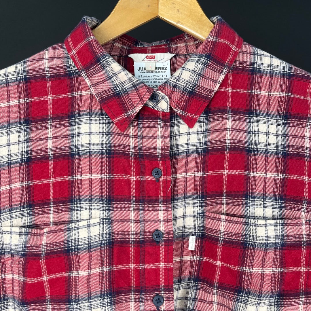 LEVIS  Camisa Manga Larga  Varios Escoces Rojos  Talle L