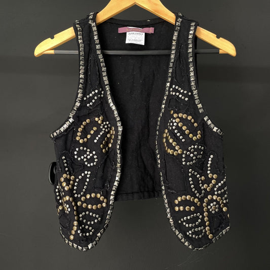RAPSODIA Chaleco Corto Negro Talle 44