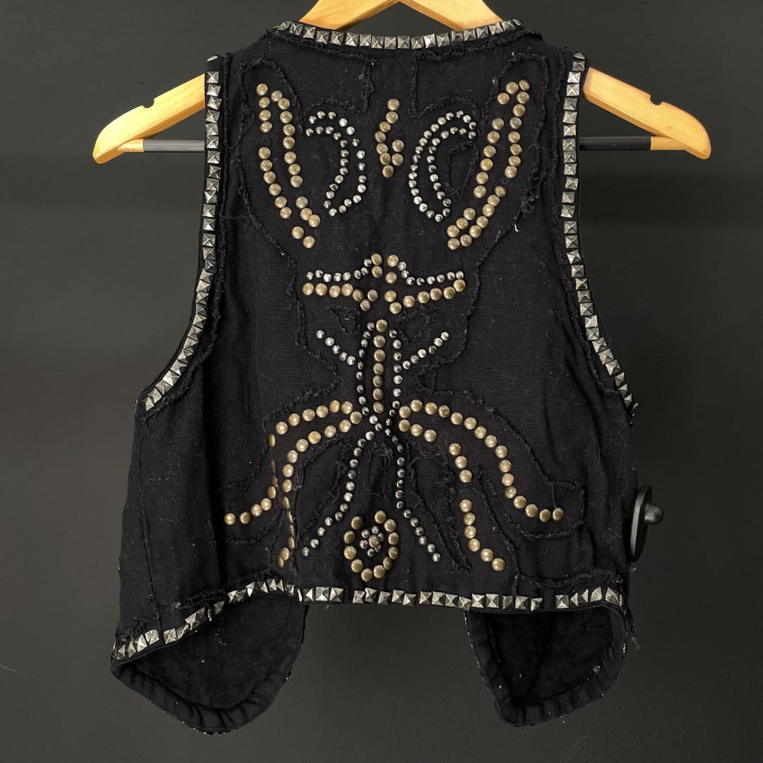 RAPSODIA Chaleco Corto Negro Talle 44