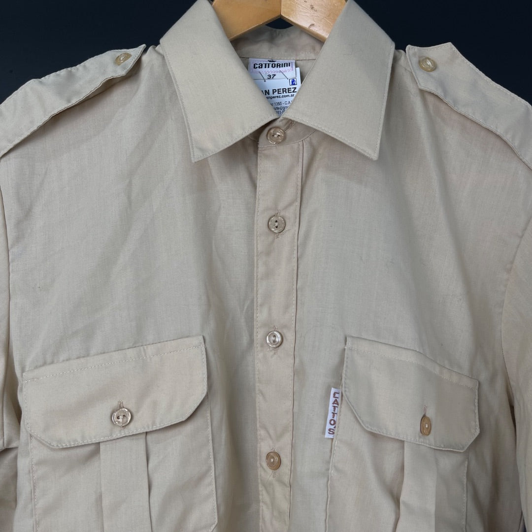 SIN MARCA  Camisa Manga Larga  Beige  Talles Varios