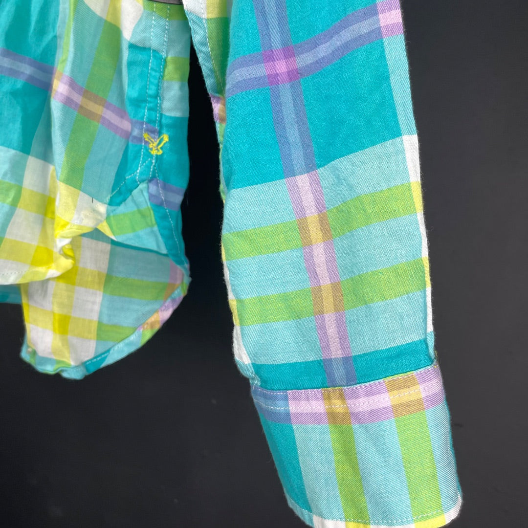 AMERICAN EAGLE  Camisa Manga Larga  Color Varios  Escoces  Talle S