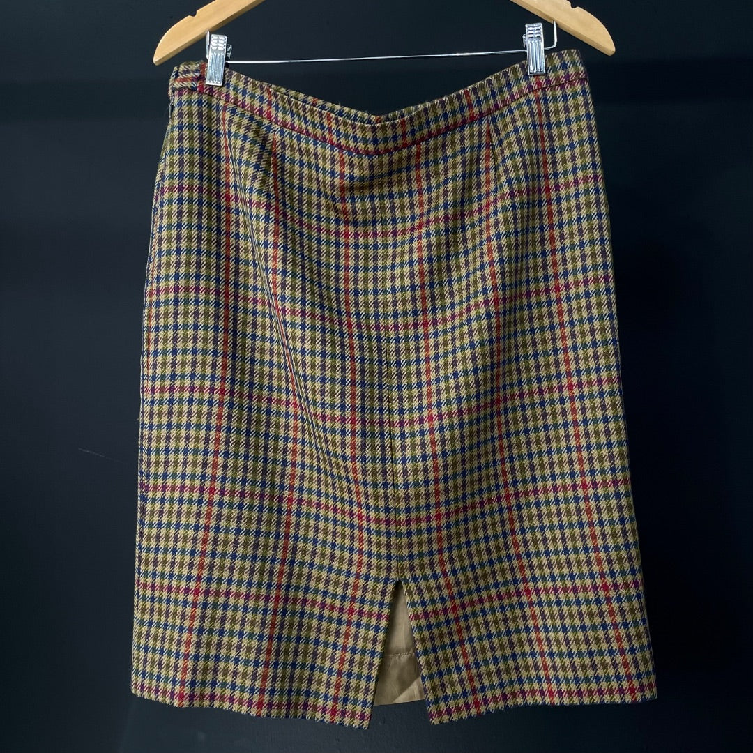 BURBERRY Pollera Media Pierna Varios Pied De Poule Talle 42