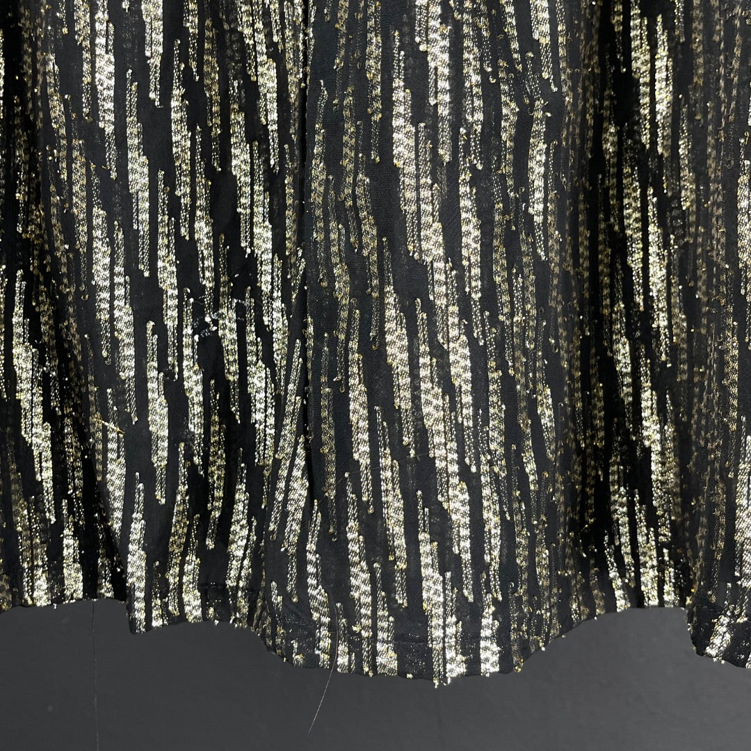 ZARA Pollera Mini Varios Negro y Dorado Talle XS