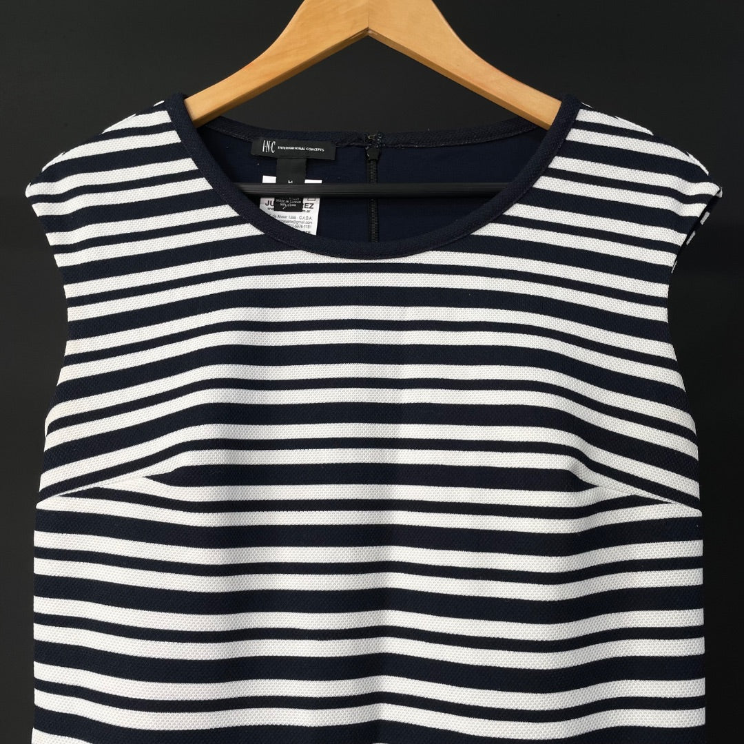 INC Vestido Sin Manga Varios Rayado Talle M
