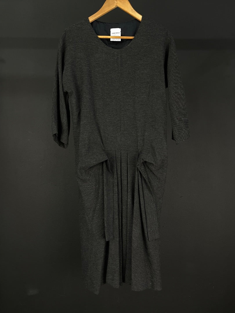 CACHAREL Vestido Manga 3/4 Gris Talle S