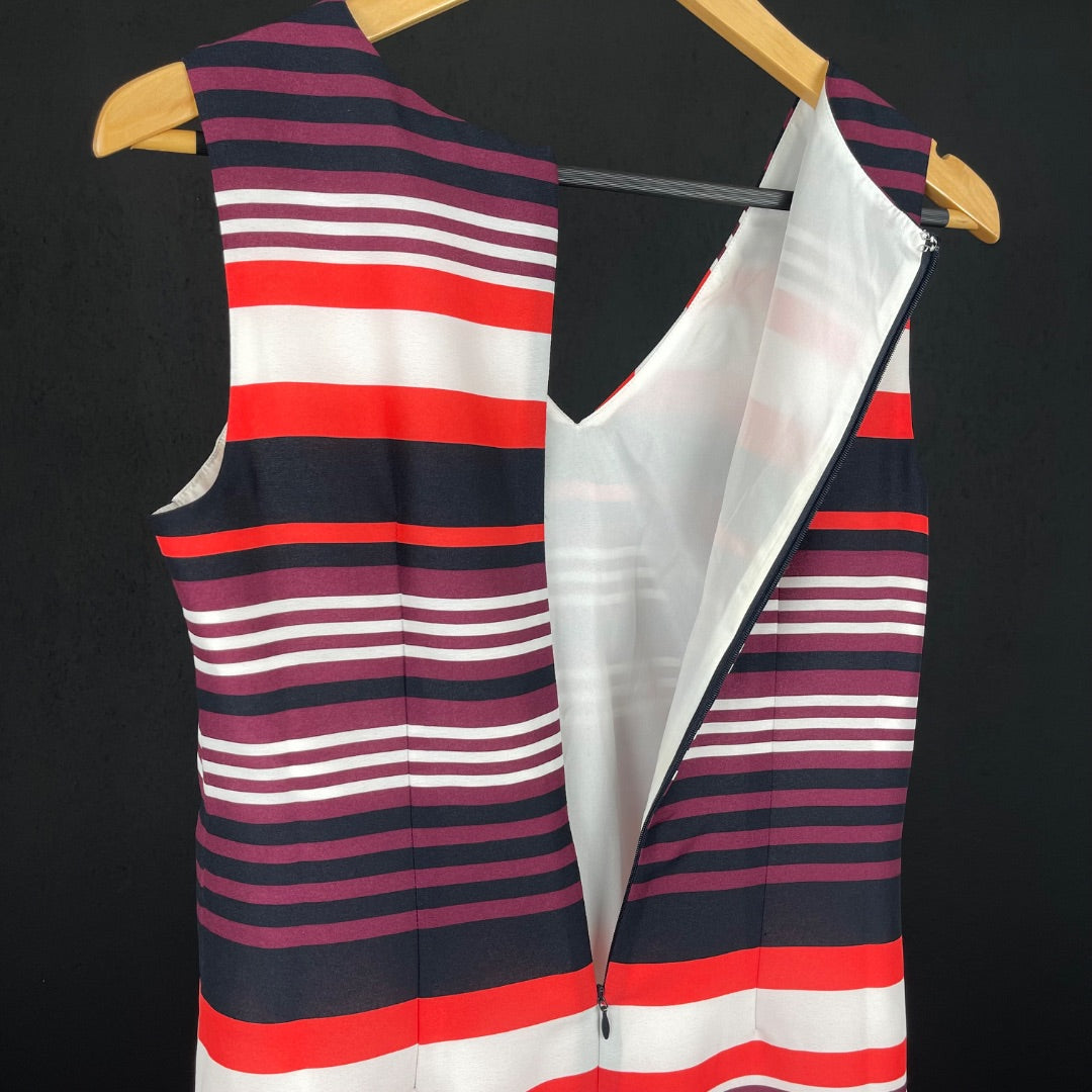 ANN TAYLOR Vestido Sin Manga Varios Rayado Talle 2