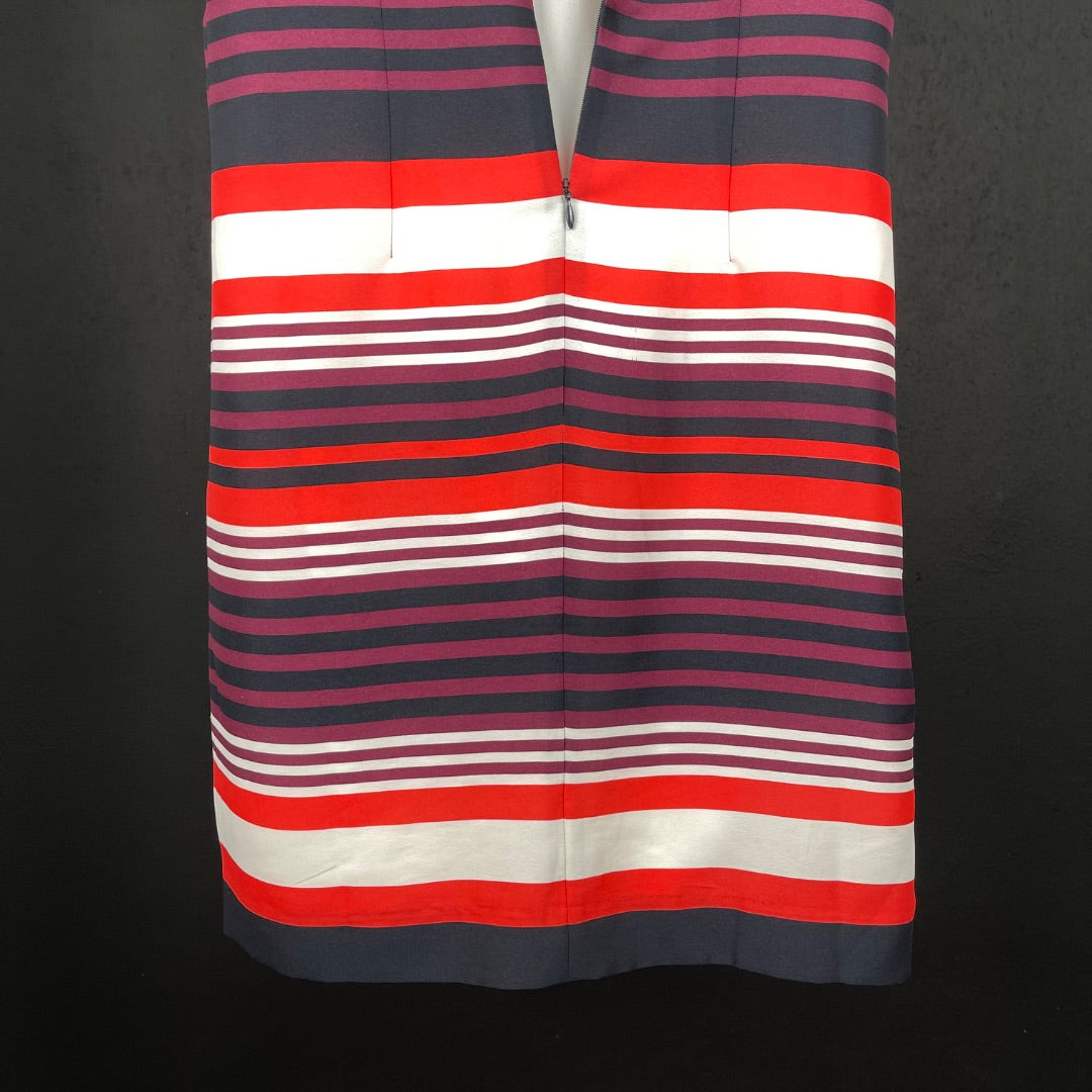 ANN TAYLOR Vestido Sin Manga Varios Rayado Talle 2