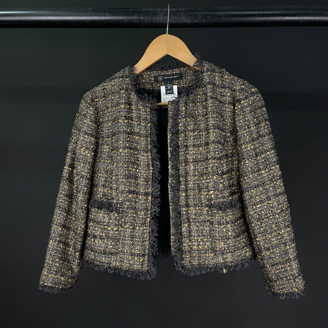INC Saco Varios Negro y Dorado Talle S