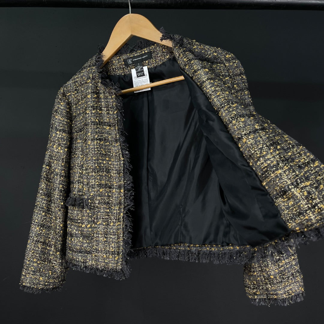INC Saco Varios Negro y Dorado Talle S