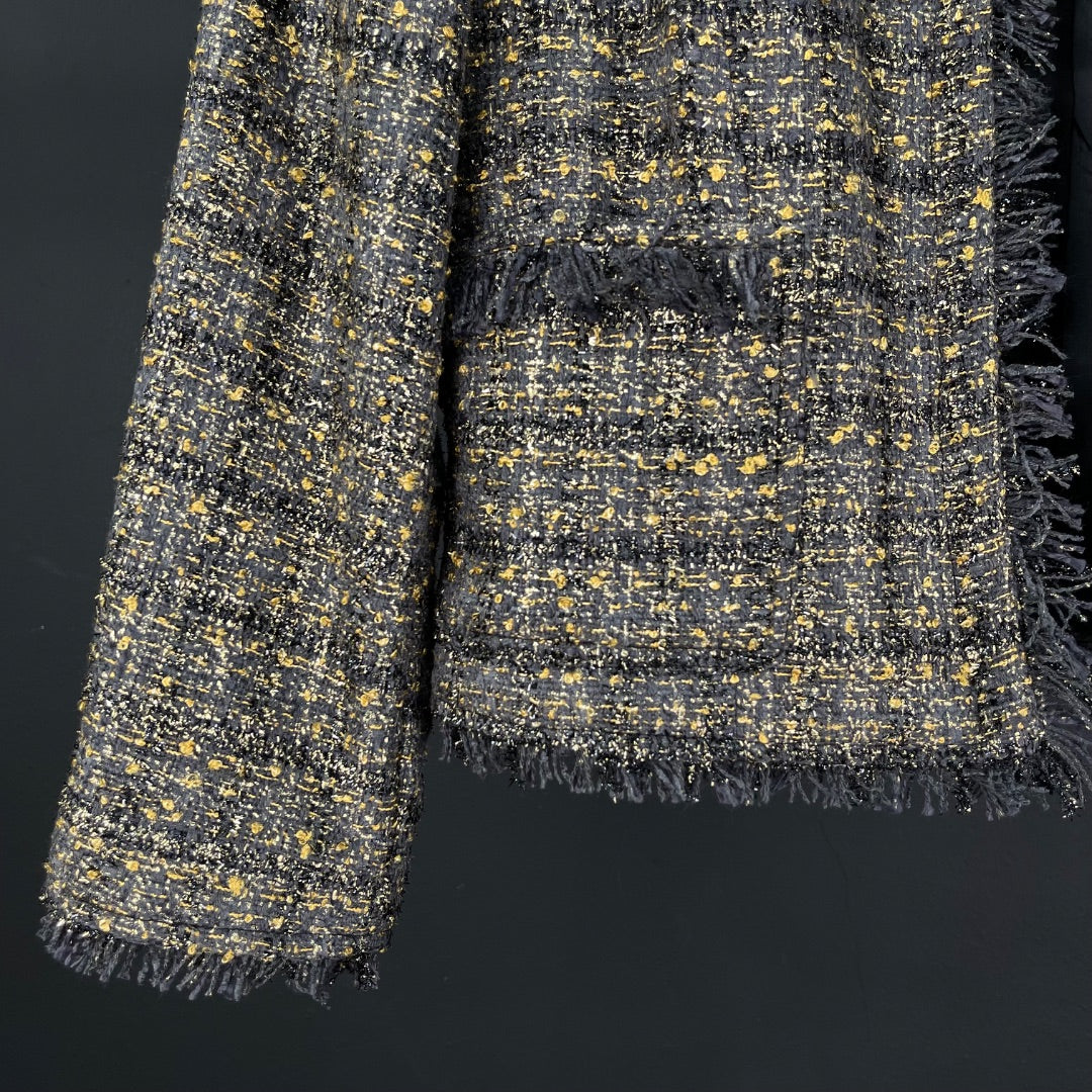 INC Saco Varios Negro y Dorado Talle S